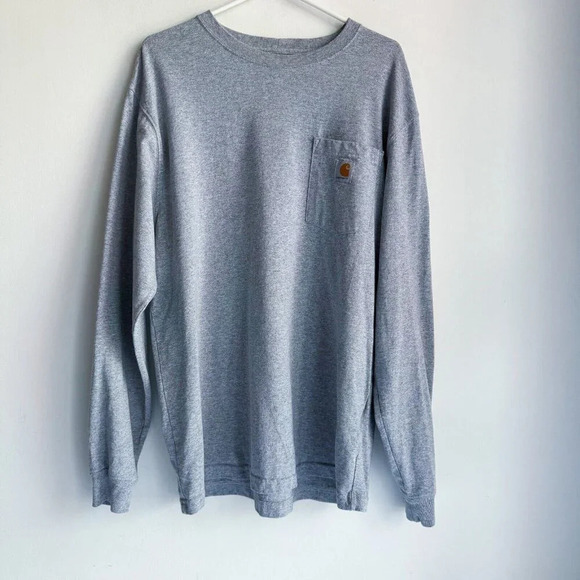 Carhartt Grey Long Sleeve Classic T Shirt Loose Fit M - Picture 3 of 7